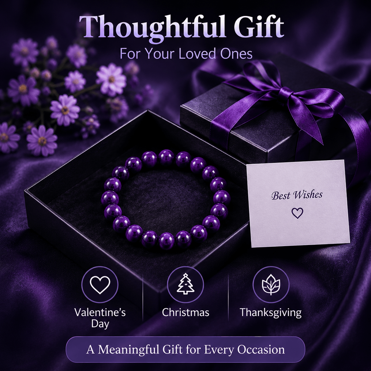 6pcs Fashion Purple Tiger Eye Bracelet Set